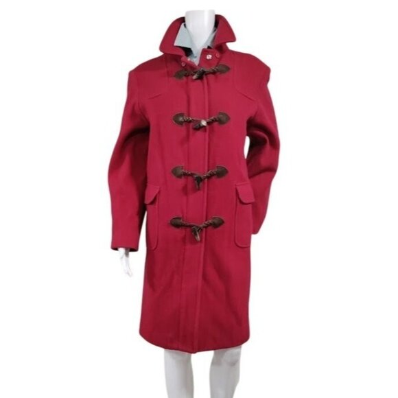 Talbots VTG Gloverall English Country Side Wool Duffle Coat Barbiecore Womens 10 - Picture 2 of 15